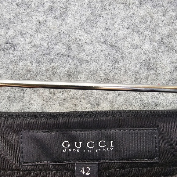 GUCCI Skirt Leather Belt Buckle Women‎ 42 Small Black Mini Pencil LuxuryITALY - Picture 3 of 16